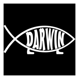 Darwin Fish Decal (White)